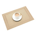 Household PVC Woven Western Dining Table Insulation Mat(Beige)