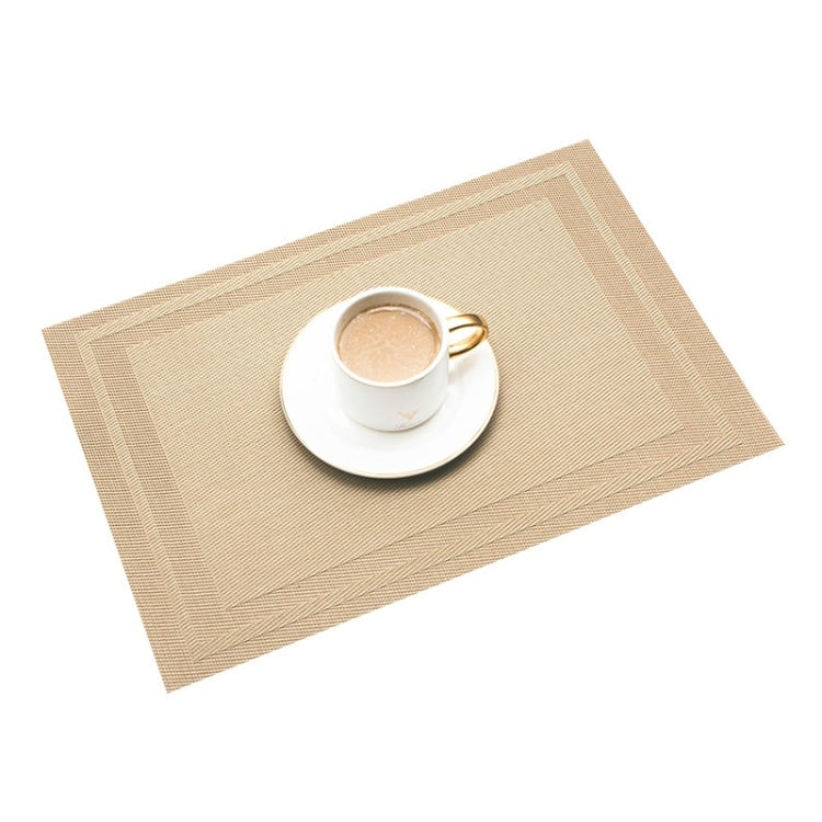 Household PVC Woven Western Dining Table Insulation Mat(Beige)