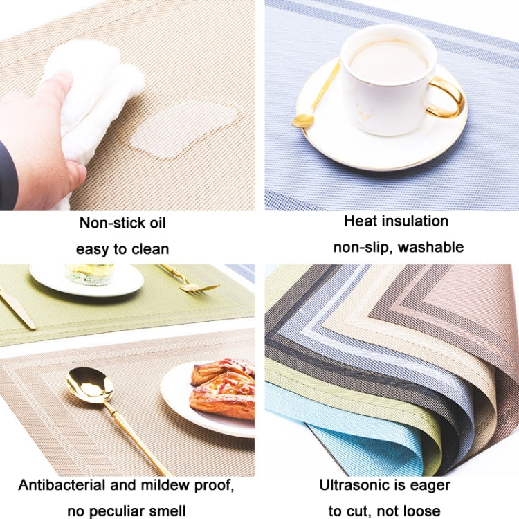 Household PVC Woven Western Dining Table Insulation Mat(Sea Green)