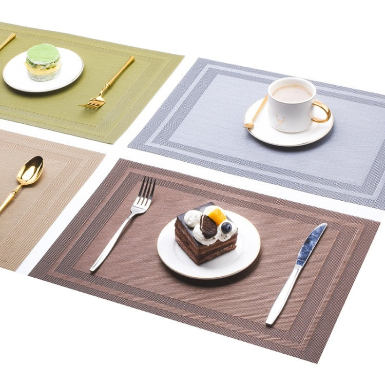 Household PVC Woven Western Dining Table Insulation Mat(Sea Green)
