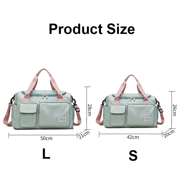 B-X336 Large Capacity Waterproof Travel Gym Bag Luggage Bag, Size: S(Green Pink)