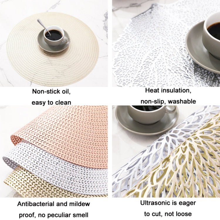 Hollow PVC Table Top Durable Insulated Placemat(Gold)