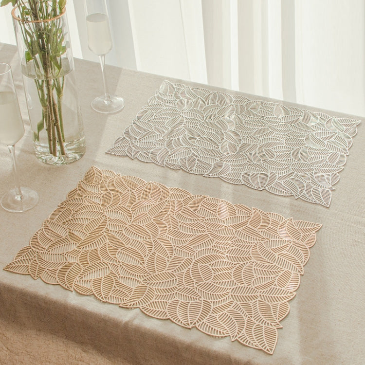 Hollow PVC Table Top Durable Insulated Placemat(Gold)