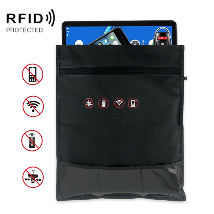 Car Key Signal Shielding Bag Tablet Mobile Phone Privacy Protective Cover Large(Black)