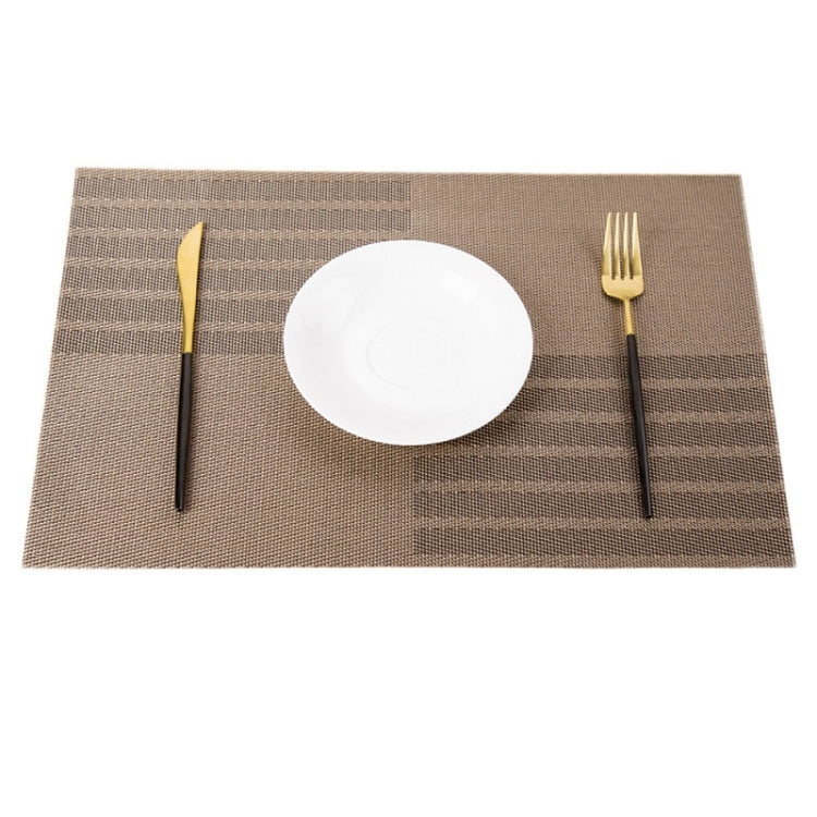 2 PCS PVC Table Top Thermal Insulation Placemat(Coffee)