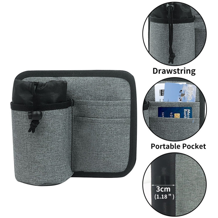 Luggage Storage Cup Holder Air Ticket Storage Bag(Gray)