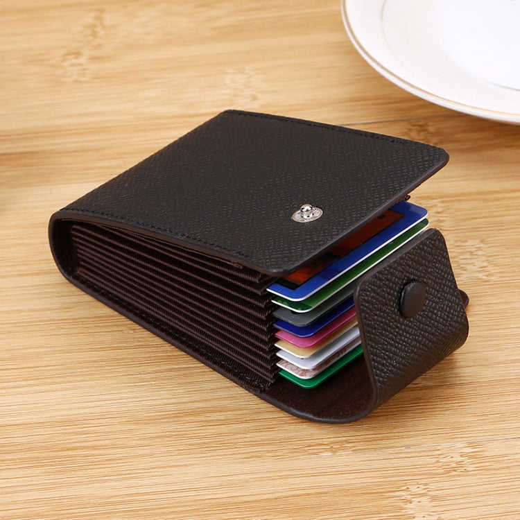 Organ Card Holder Large-capacity Card Sleeve For Men And Women, Color: Horizontal Coffee
