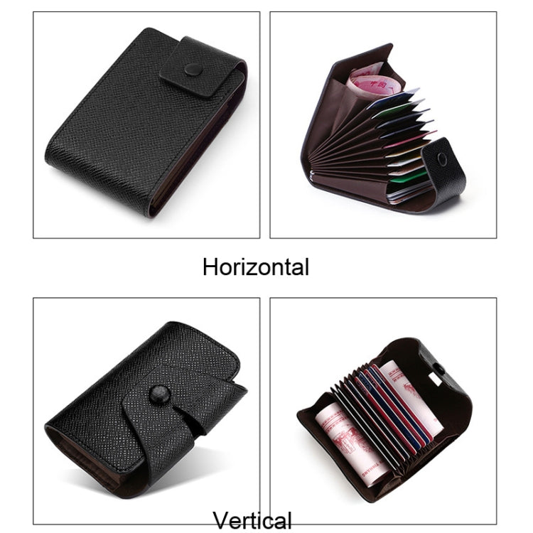 Organ Card Holder Large-capacity Card Sleeve For Men And Women, Color: Horizontal Coffee
