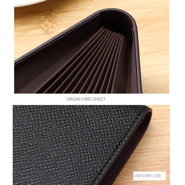 Organ Card Holder Large-capacity Card Sleeve For Men And Women, Color: Horizontal Coffee