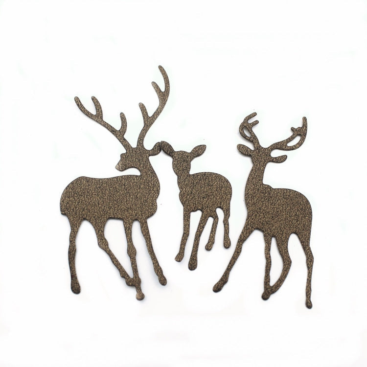 2 PCS Three Christmas Deer Carbon Steel Embossing Cutting Dies
