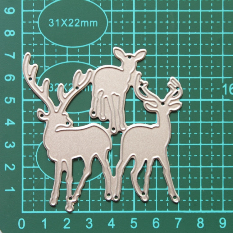 2 PCS Three Christmas Deer Carbon Steel Embossing Cutting Dies