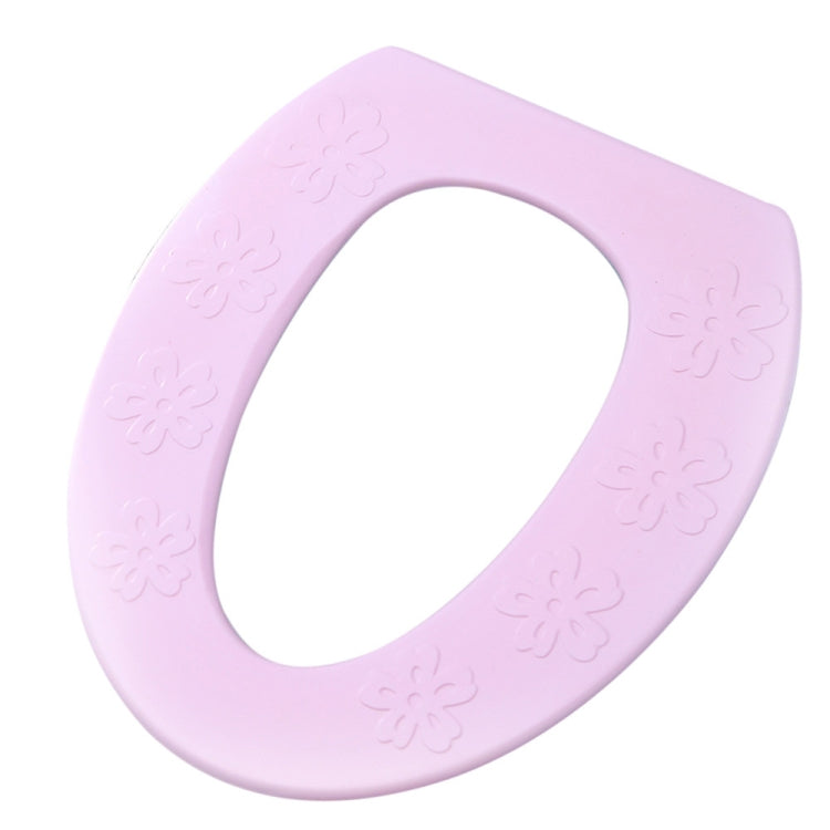 High Foam EVA Waterproof Thickened O-Type Toilet Cushion, Size: 40x34.5cm(Flower Pink)