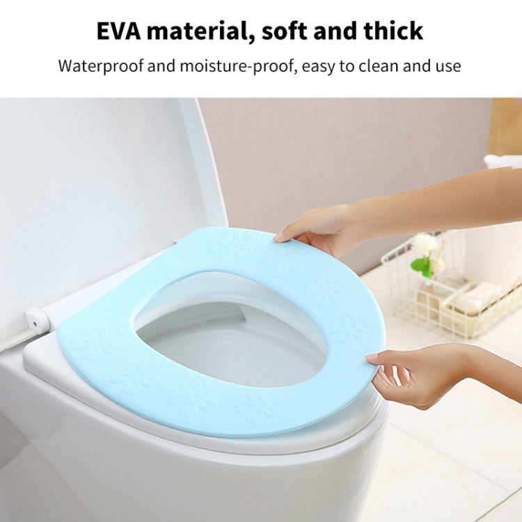 High Foam EVA Waterproof Thickened O-Type Toilet Cushion, Size: 40x34.5cm(Striped Blue)