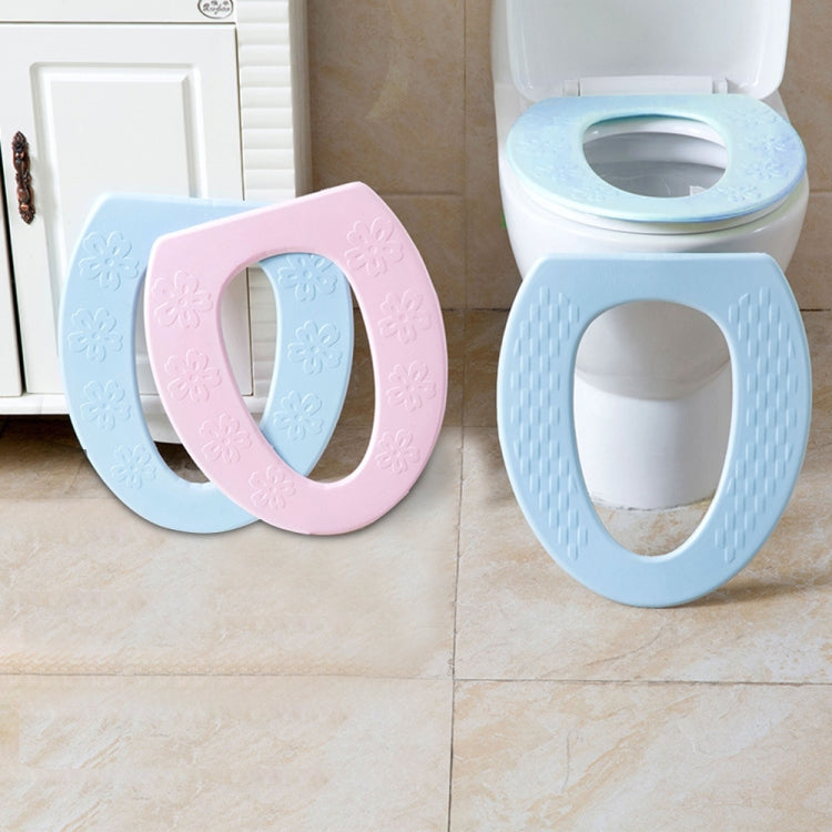High Foam EVA Waterproof Thickened O-Type Toilet Cushion, Size: 40x34.5cm(Striped Blue)