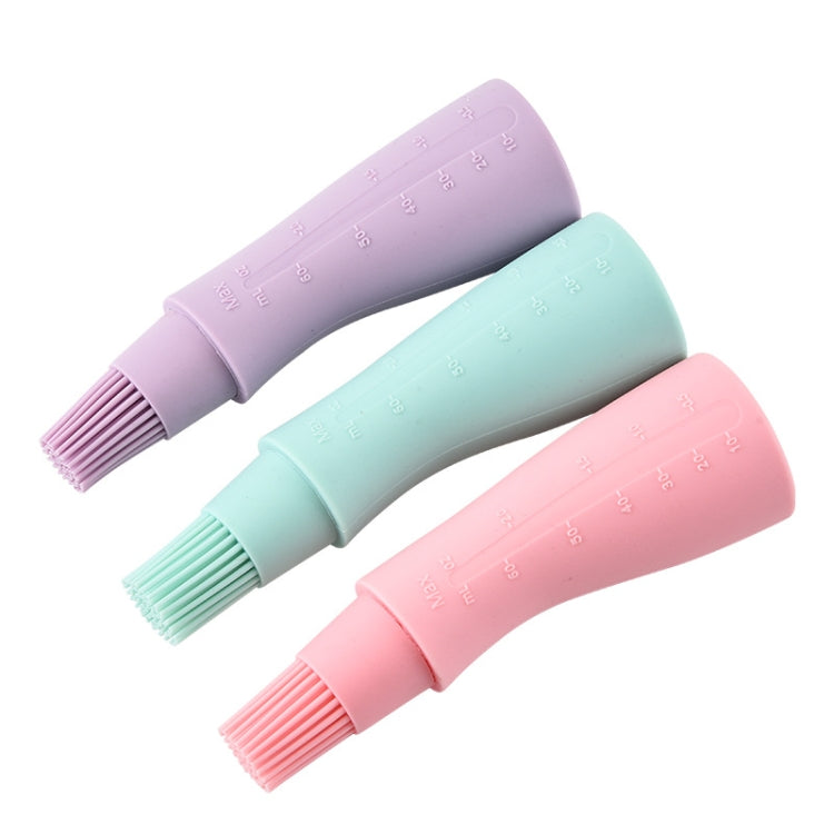 4 PCS Silicone Crooked Barbecue Oil Bottle Brush With Scale(Purple)