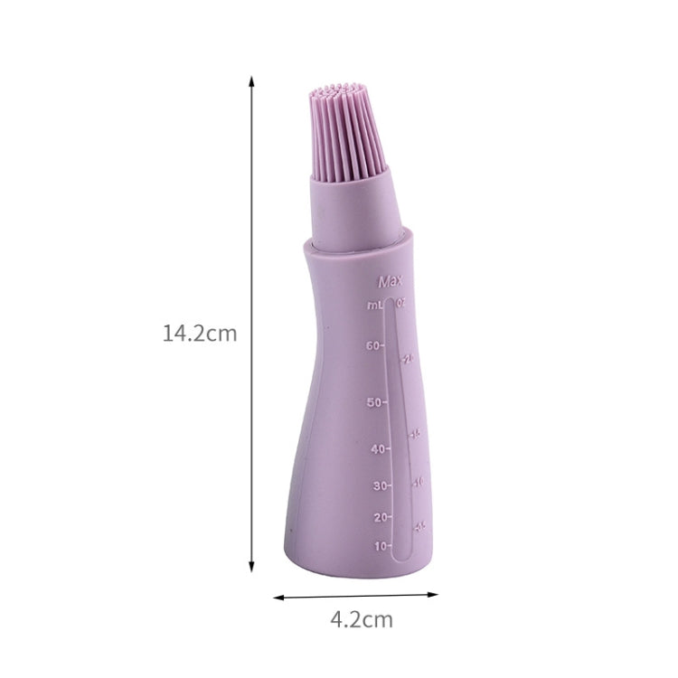 4 PCS Silicone Crooked Barbecue Oil Bottle Brush With Scale(Purple)