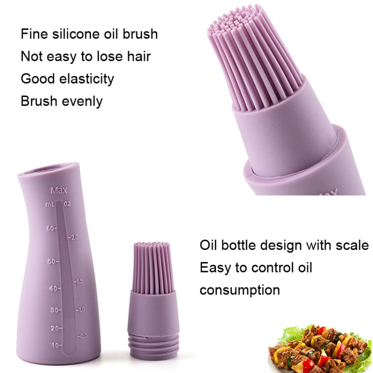 4 PCS Silicone Crooked Barbecue Oil Bottle Brush With Scale(Blue)