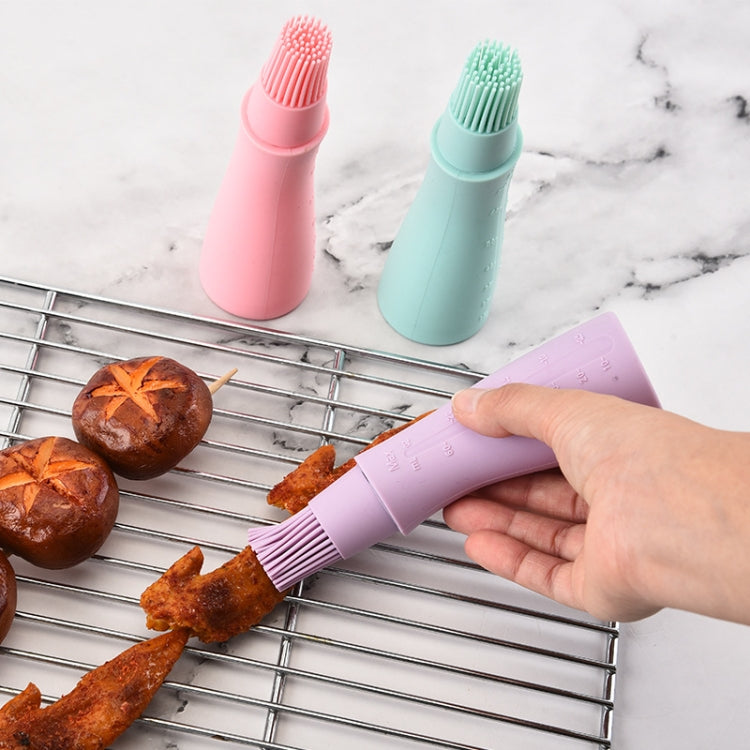 4 PCS Silicone Crooked Barbecue Oil Bottle Brush With Scale(Purple)