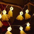 LED Halloween Decoration Luminous Cloth Ghost Ornament String Light 1.5m 10 Lights(Warm White)