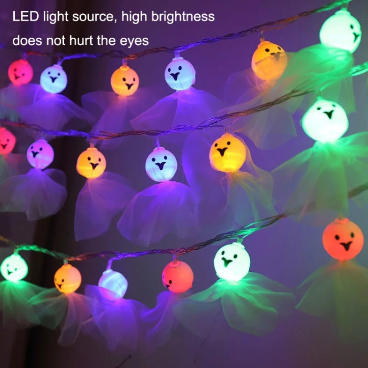 LED Halloween Decoration Luminous Cloth Ghost Ornament String Light 1.5m 10 Lights(Warm White)