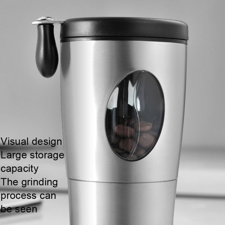 Manual Coffee Bean Grinding Machine Household Small Portable Coffee Machine(Stainless Steel)