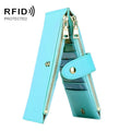 GLQ167  RFID Two-way Folding PU Cross Pattern With Zipper Pocket Wallet(Light Blue)