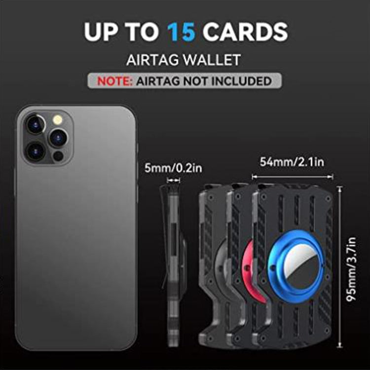 Men Ultra Slim Tracker Card Holder RFID Metal Card Holder for AirTag(Black)