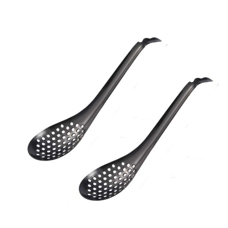 2 PCS 304 Stainless Steel Small Caviar Colander Molecular Cooking Spoon, Color: Black