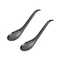 2 PCS 304 Stainless Steel Small Caviar Colander Molecular Cooking Spoon, Color: Black