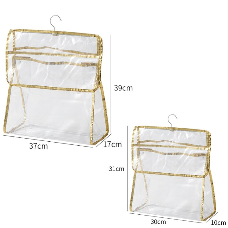 Home Wall Mounted Transparent Underwear Storage Bag, Color: Golden Edge (Small)