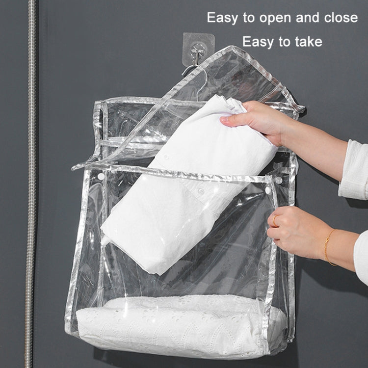 Home Wall Mounted Transparent Underwear Storage Bag, Color: Golden Edge (Small)