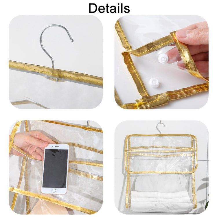 Home Wall Mounted Transparent Underwear Storage Bag, Color: Silver Edge (Small)