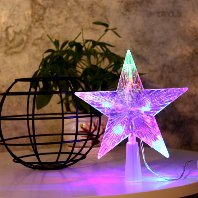 Christmas Tree Top Light LED Glowing Star Lights, Size: Small Battery Model(Colorful)