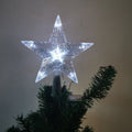 Christmas Tree Top Light LED Glowing Star Lights, Size: Large Battery Model(White)