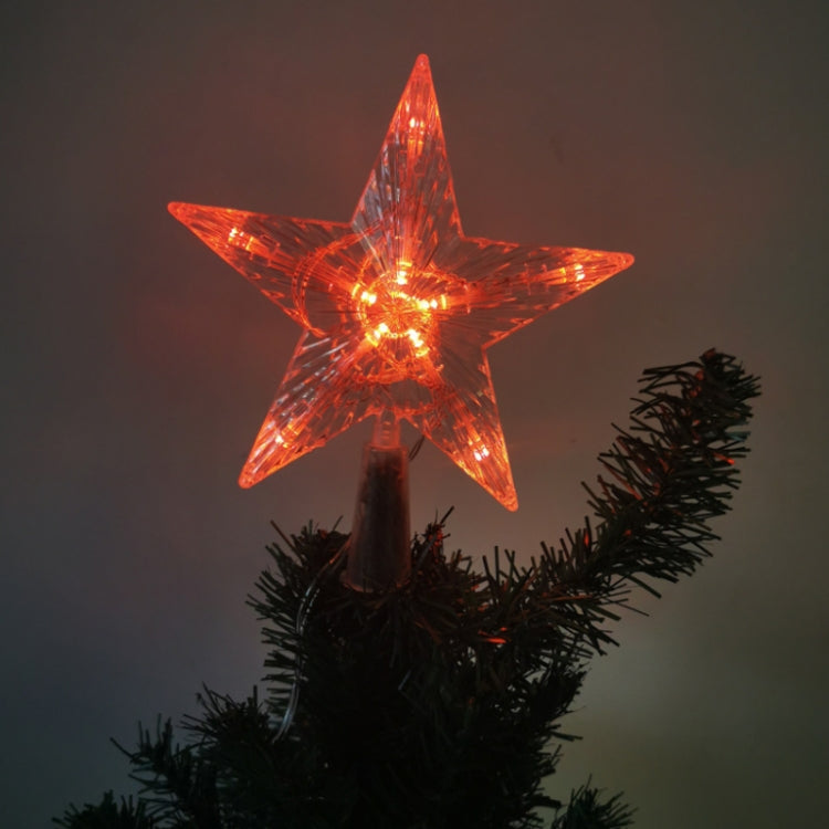 Christmas Tree Top Light LED Glowing Star Lights, Size: Large Battery Model(Red)