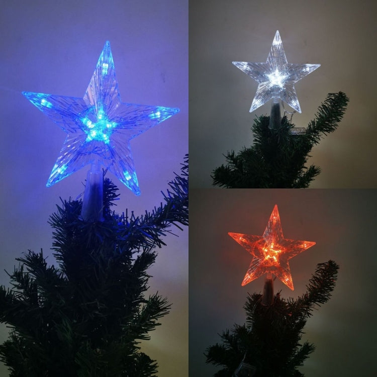 Christmas Tree Top Light LED Glowing Star Lights, Size: Large Battery Model(Red)