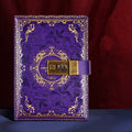 B6 PU Leather Retro Password Book With Lock Diary Hand Book(Purple)