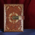 B6 PU Leather Retro Password Book With Lock Diary Hand Book(Brown)