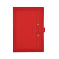 A5 PU Leather Matte Cover Embossed Insert Buckle Notebook(Crimson)