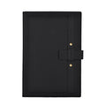 A5 PU Leather Matte Cover Embossed Insert Buckle Notebook(Halite Black)
