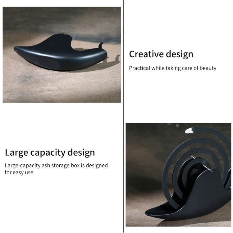 Snail Shape Mosquito Coil Tray Fireproof Mosquito Coil Rack(Black)