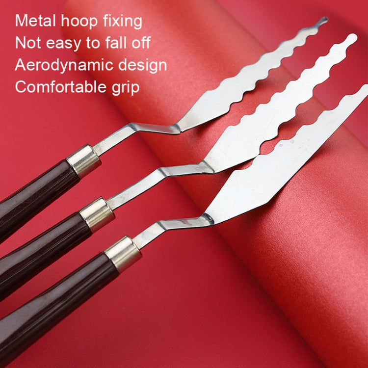 Oil Painting Knife Graffiti Toning Wooden Scraper Student Art Painting Tool, Style: E3