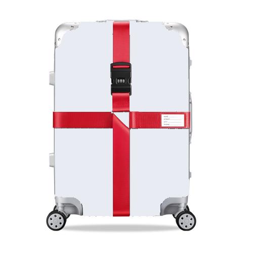 Luggage Reinforcement Straps Fixed Protective Rope With Combination Lock, Color: Red