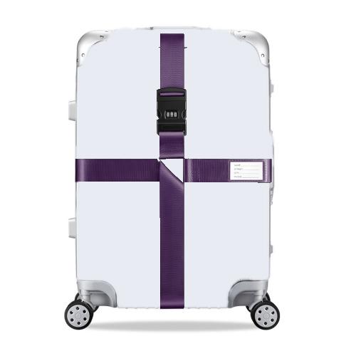 Luggage Reinforcement Straps Fixed Protective Rope With Combination Lock, Color: Purple