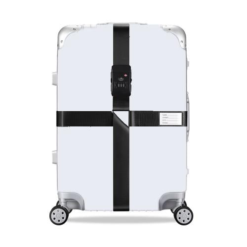 Luggage Reinforcement Straps Fixed Protective Rope With Combination Lock, Color: Customs Lock Black