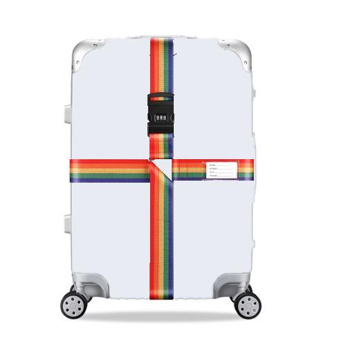 Luggage Reinforcement Straps Fixed Protective Rope With Combination Lock, Color: Rainbow