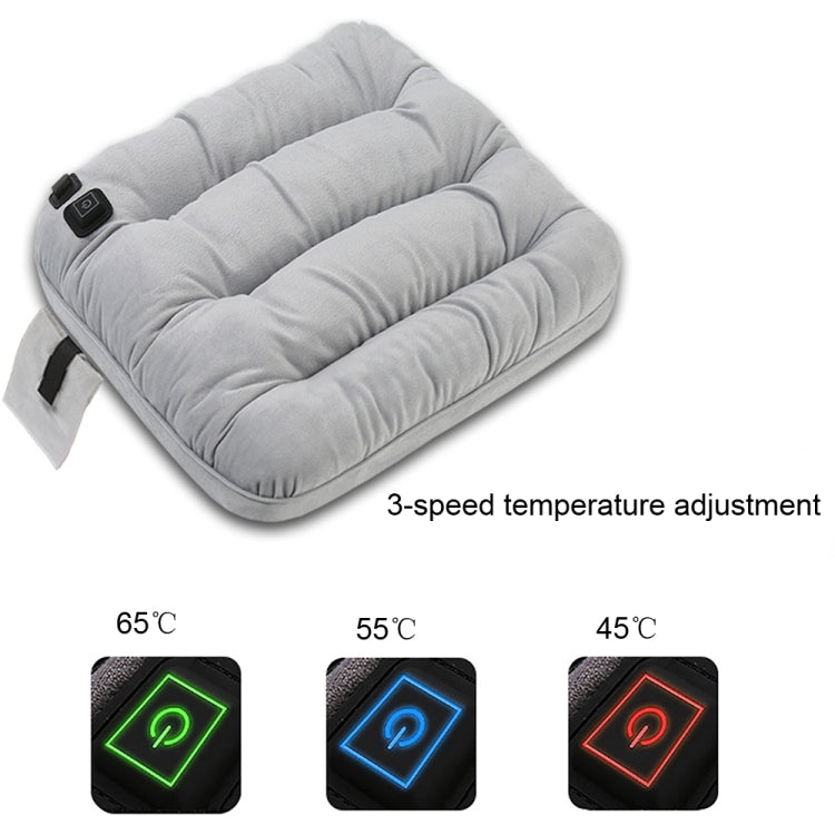 10W 5V USB Adjustable Temperature Graphene Heated Cushion Office Chair Cushion(Light Grey)