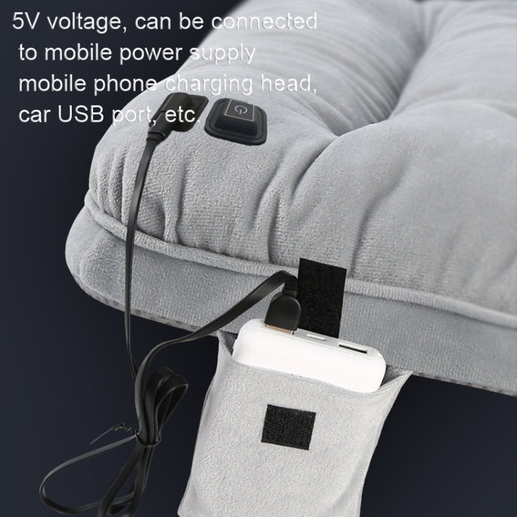 10W 5V USB Adjustable Temperature Graphene Heated Cushion Office Chair Cushion(Light Grey)