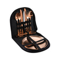 Stainless Steel Portable Cutlery Set Western Steak Knife Fork Spoon Set,Color: Black Rose Gold