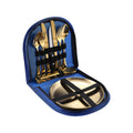 Stainless Steel Portable Cutlery Set Western Steak Knife Fork Spoon Set,Color: Blue Gold